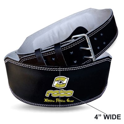 Weight Lifting Leather 4" Wide Belt Back Support Workout