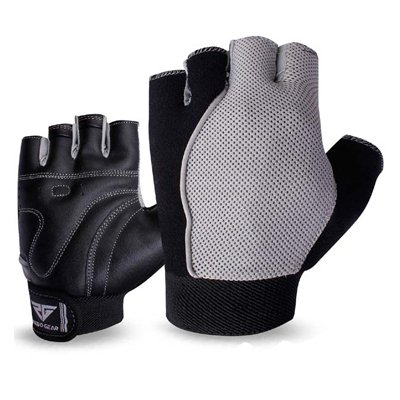 Weight Lifting Gym Fitness Crossfit Workout Leather Body Building Gloves Black/Grey