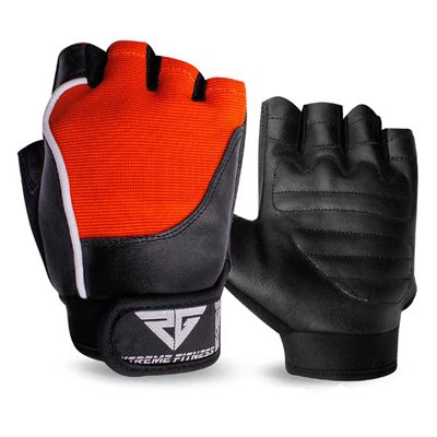 Weight Lifting Gloves Leather Gym Fitness Body Building Unisex Design Gloves Black/Red