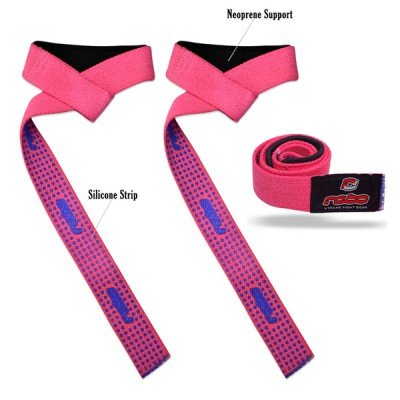 Padded Weight Lifting Hand Bar Straps Wrist Support Gym Training Gloves Wrap Pink