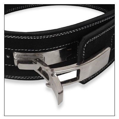 Weight Lifting Power NUBUCK Leather Belt Chrome Closure Lever Back Support