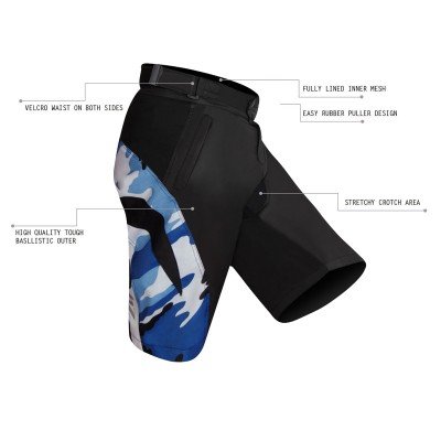 MTB Cycling Short Camo Design Black/Blue
