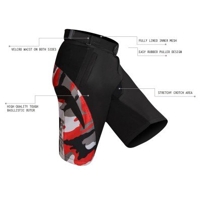 MTB Cycling Short Camo Design Black/Red