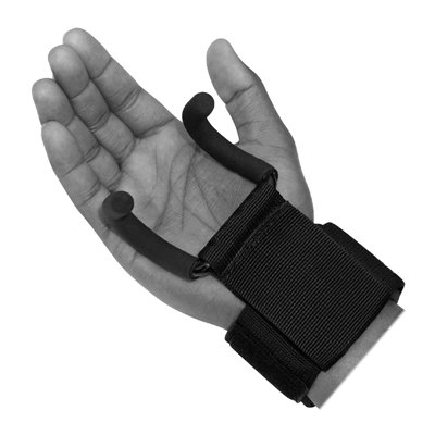 Weight Lifting Grip Hooks Wrist Support Straps Gym Hooks Training - Black