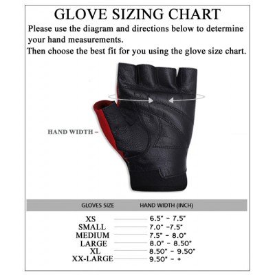 Weight Lifting Half Finger Gloves Leather Fully Padded Gym Workout Gloves Red
